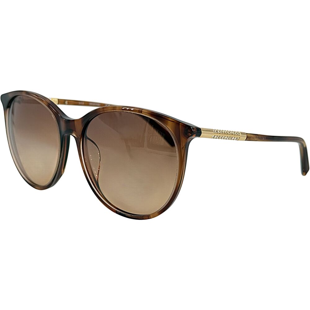 Swarovski SK0293H Womens Round Plastic Sunglass 47F Light Brown 57-16 Brn Grad